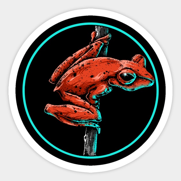 Neon Frog Sticker by phsycartwork